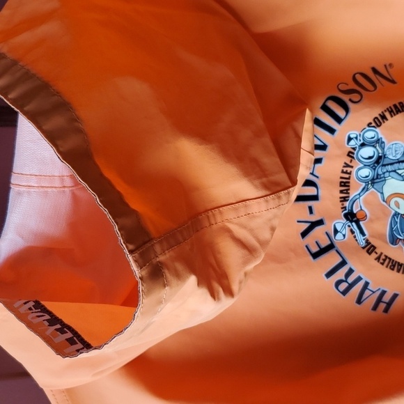 Harley Davidson orange rain slicker  jacket size 10 kids - Picture 10 of 11